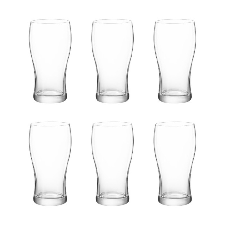 Set 6 pahare bere BORMIOLI ROCCO IRISH PINT, 560ml, D8, 55xh16cm, sticla temperata