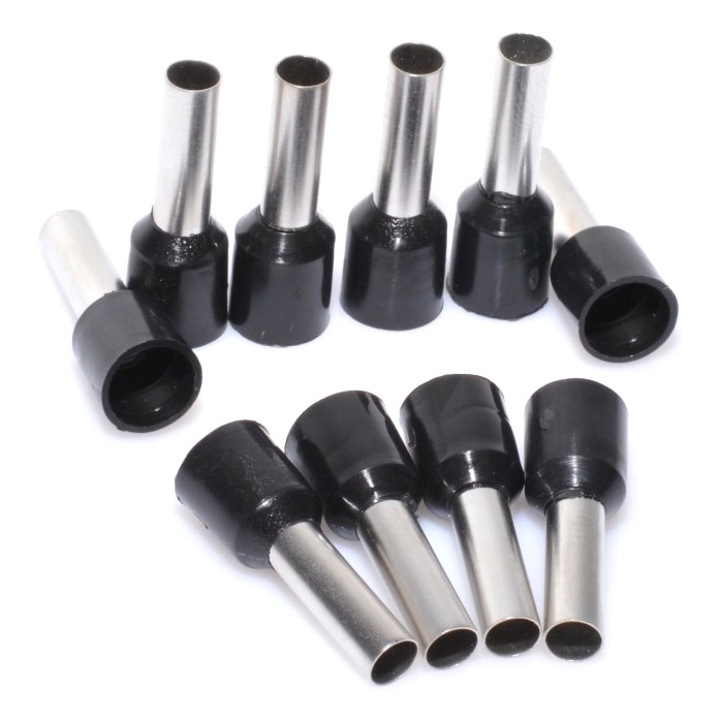 Set 100buc pini terminali izolati, 1.5mmp, negru, Mentavill