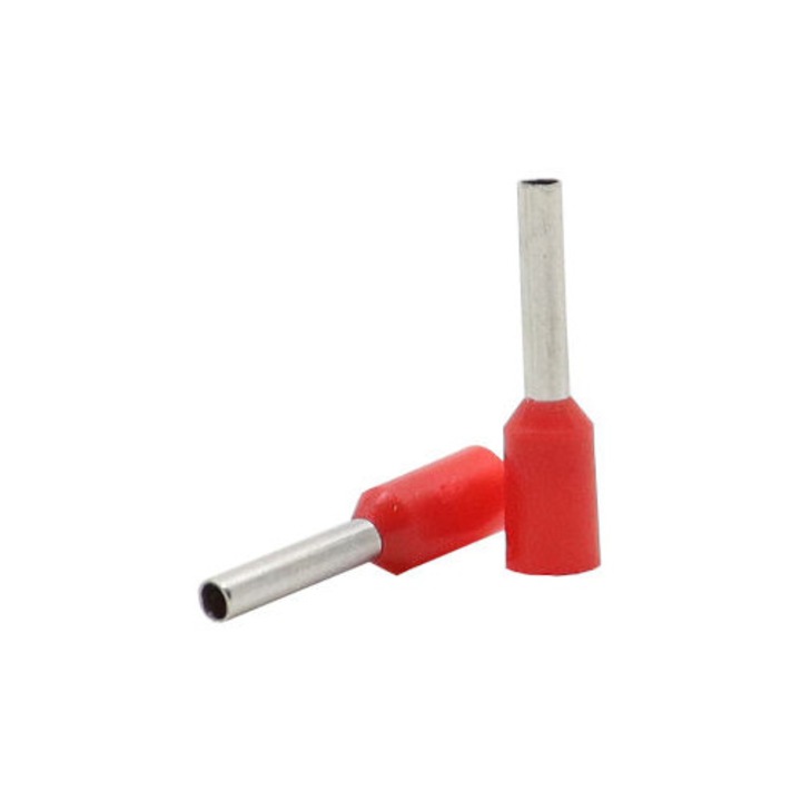 Set 100buc pini terminali izolati, 1mmp, rosu, Mentavill