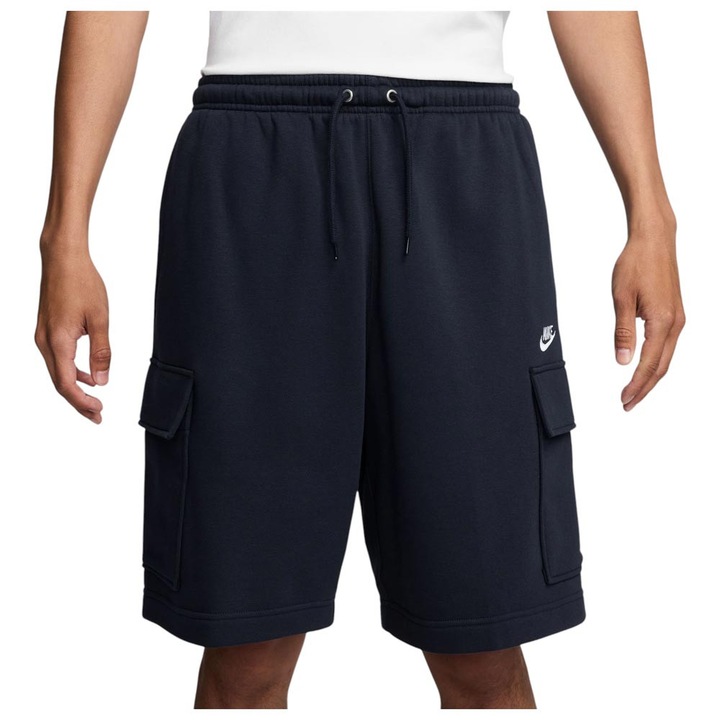 Pantaloni scurti cargo Nike Club Fleece FN3525, bumbac/poliester, bleumarin