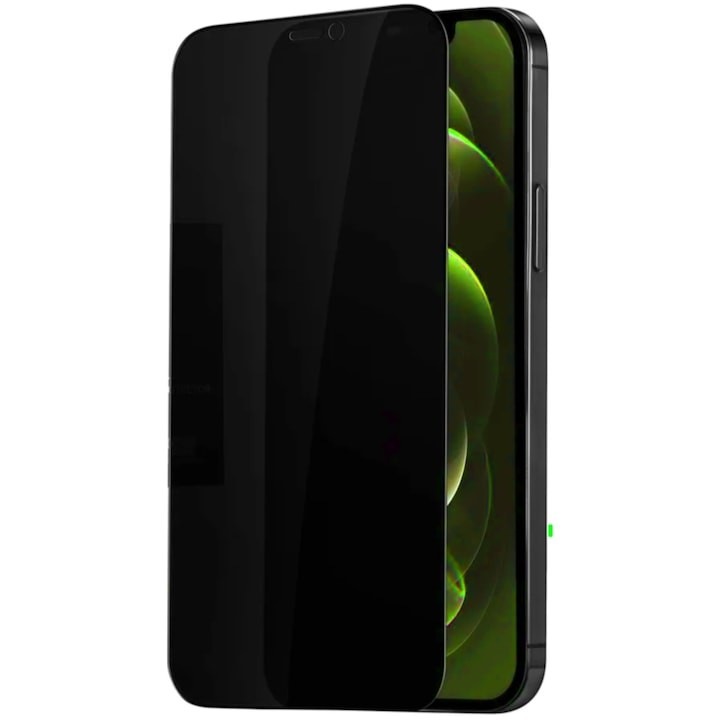 Folie protectie Privacy compatibila iPHONE 11 / XR, Calitate profesionala, Full Cover Black
