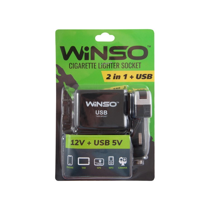 Bricheta auto Winso 2 in 1 12V usb 5V