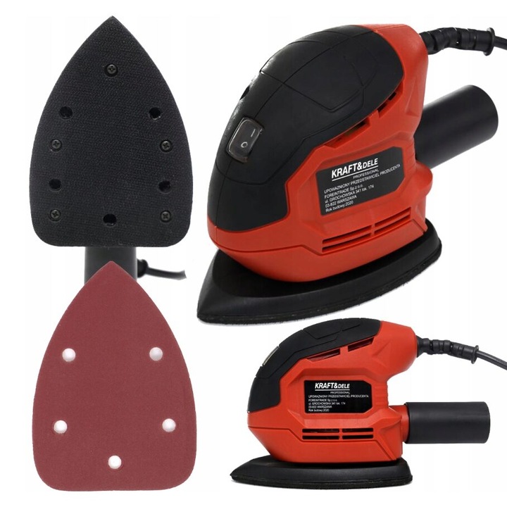 Ексцентрикова орбитална шлайфмашина, триъгълна, 900 W, Kraft