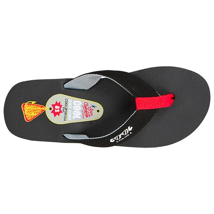 Slapi COOL S1SLA001, piele nabuc, negru, talpa cauciuc