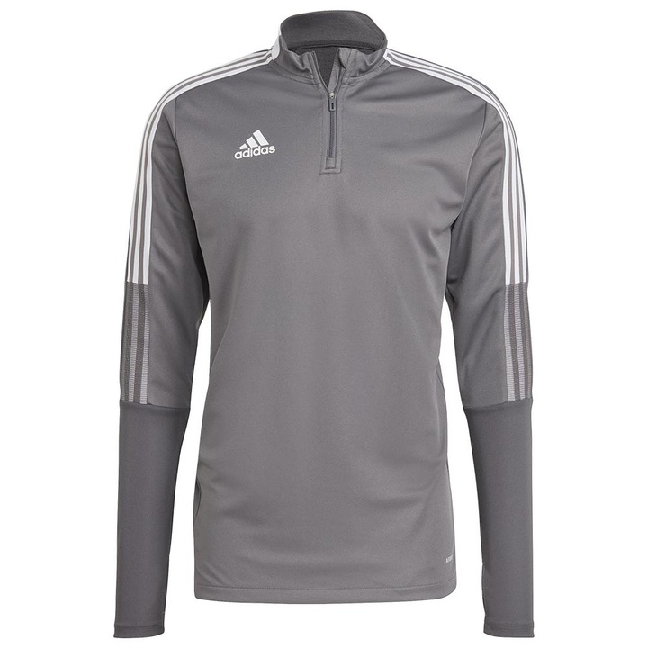 Bluza fotbal, adidas, Tiro 21, slim fit, gri, poliester reciclat