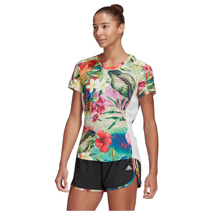 Tricou sport, adidas Own The Run, multicolor, poliester reciclabil, XS INTL