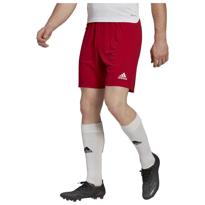 Pantaloni scurti sport, Adidas, Entrada 22, tehnologie AEROREADY, rosu, poliester reciclat