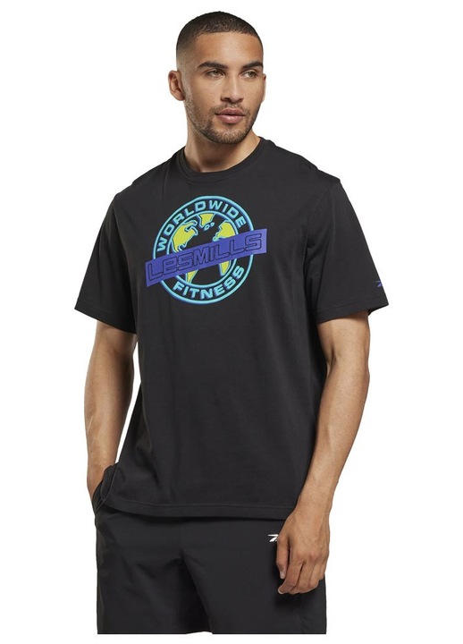 Tricou barbati Reebok LM Oversized Graphic, bumbac, negru