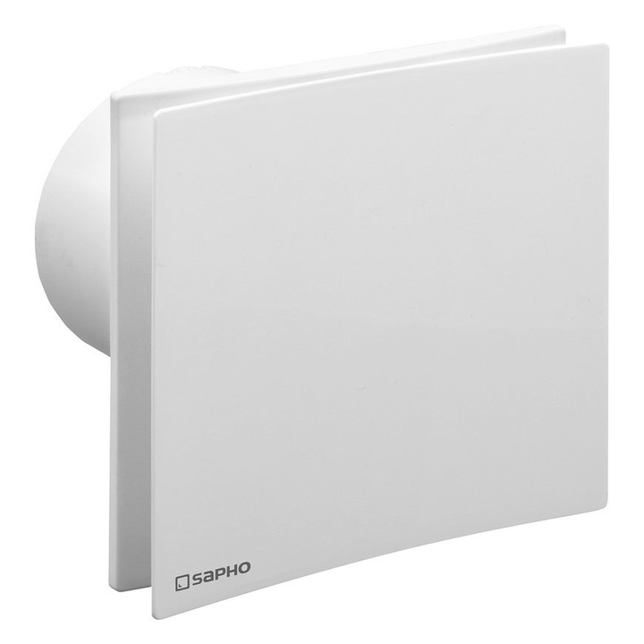 Ventilator axial cu temporizator Sapho EIRA, 15W, 150x150x100mm, alb, set 1 buc