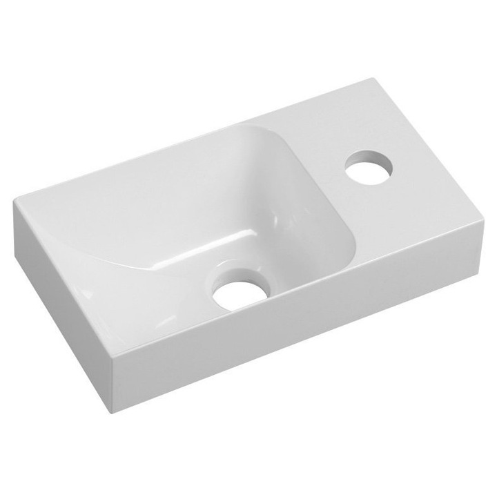 Lavoar Sapho SMALL 30,8x10,6x17cm, lity mramor, alb, 1 deschidere baterie
