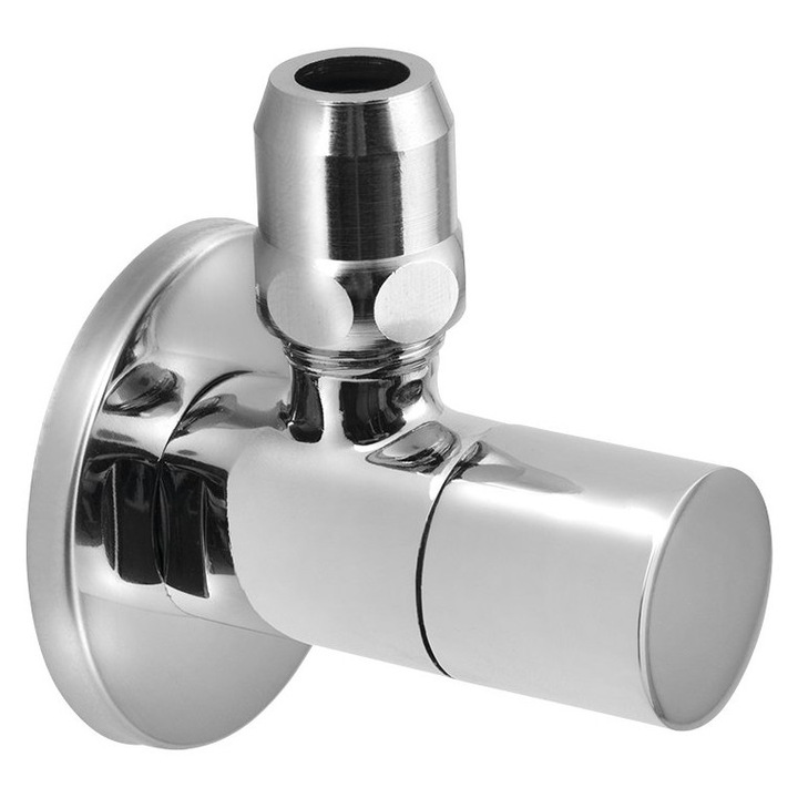 Robinet unghiular Sapho cu piulita, rotund, 1/2"x3/8", cromat - SL011