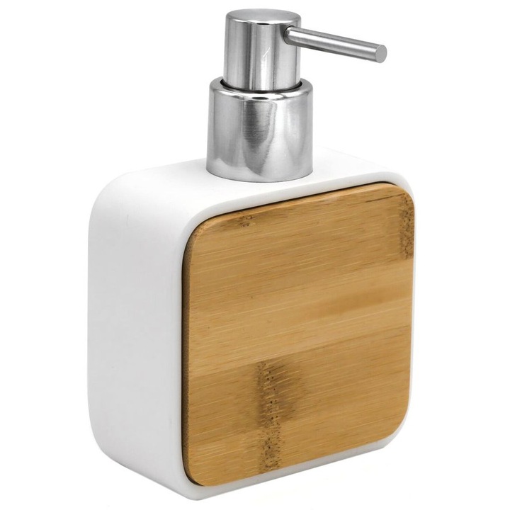 Dispenser de sapun Ridder AMARA, alb/maro, 100x145x50 mm, 180 ml, set 1 buc.