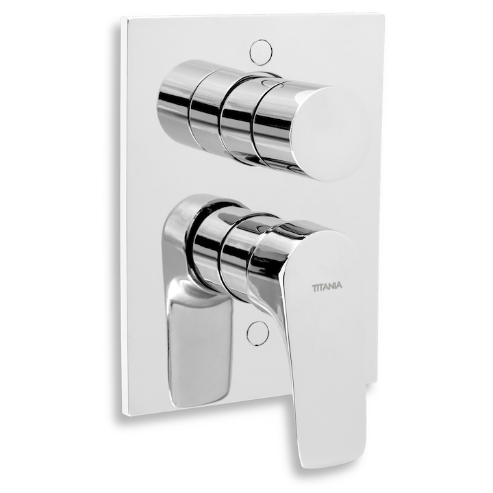 Baterie sanitara Novaservis, model Titania Nice, crom, 35mm, 2 iesiri, cu prelungire de 5 ani