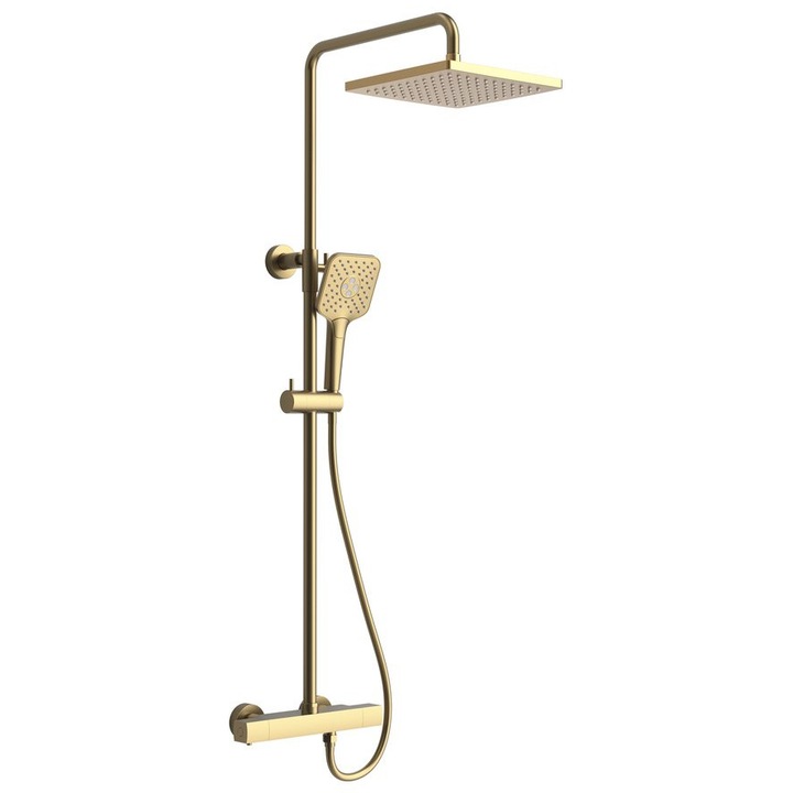Душ колона Sapho, с термостатичен смесител, 295x1173 мм, матово злато, 5.2 кг