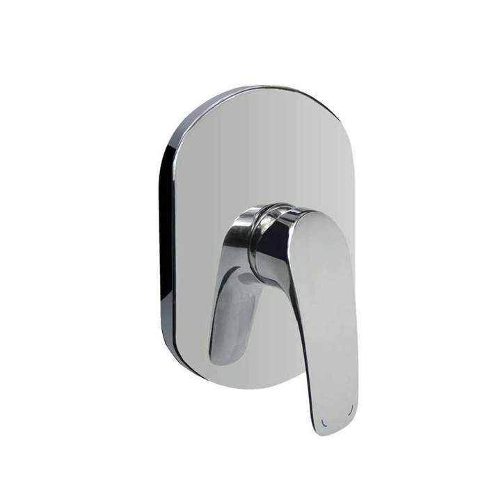 Baterie sanitara Mereo pentru dus, design robust, ovala, fara comutator