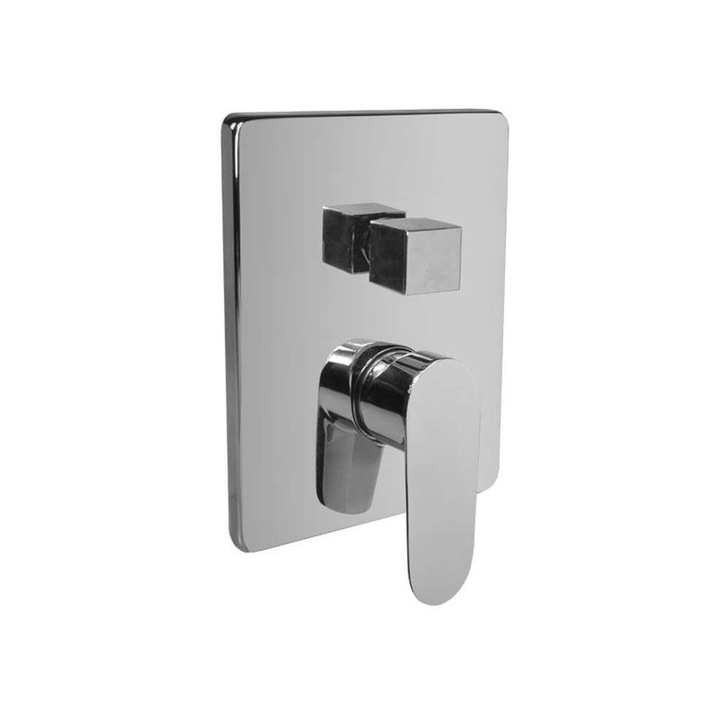 Mereo csaptelep, Viana modell, négyzetes design, túlfolyóval, zuhanyhoz vagy kádhoz