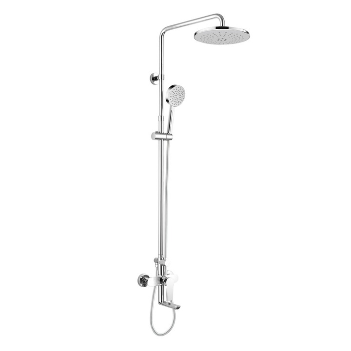 Coloana de dus Mereo, baterie cu dus rotund, 150 mm, 220 mm, gri