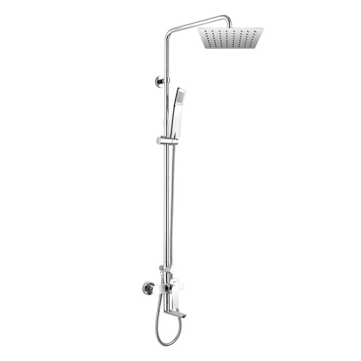 Coloana de dus Mereo, baterie cu dus slim, 150 mm, 200x200 mm, inox
