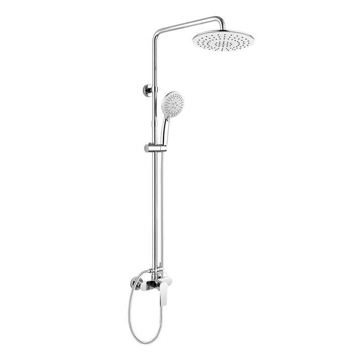 Baterie de dus Mereo Dita, cu dus rotund, 150 mm, 226 mm, alb