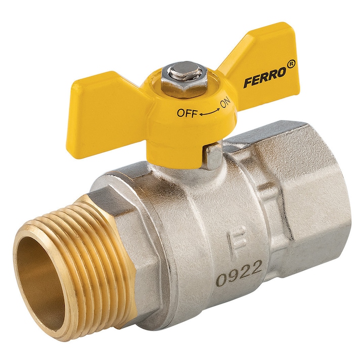 Golyóscsap, Novaservis, 1", ezüst/sárga