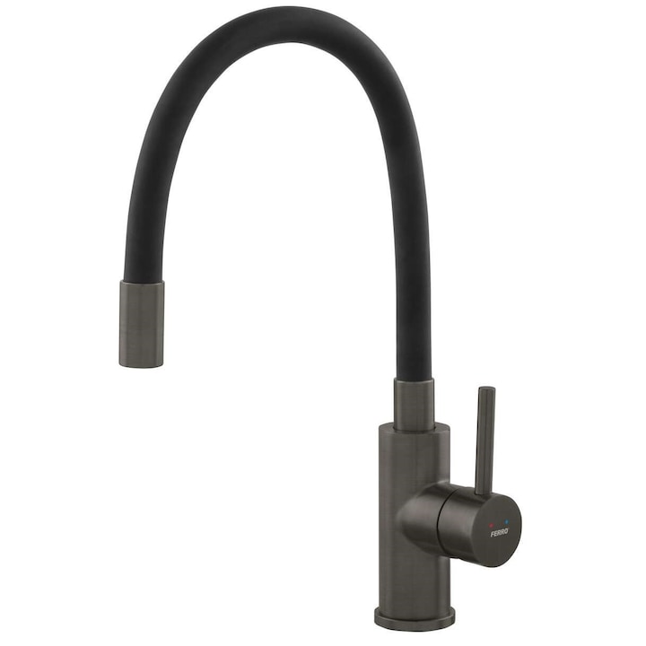 Baterie sanitara Novaservis, cu brat flexibil, neagra, 35mm, 5 ani garantie