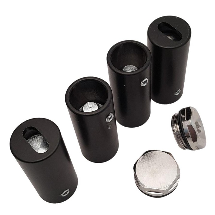 Suport montare calorifer, Sapho, negru mat, set 4