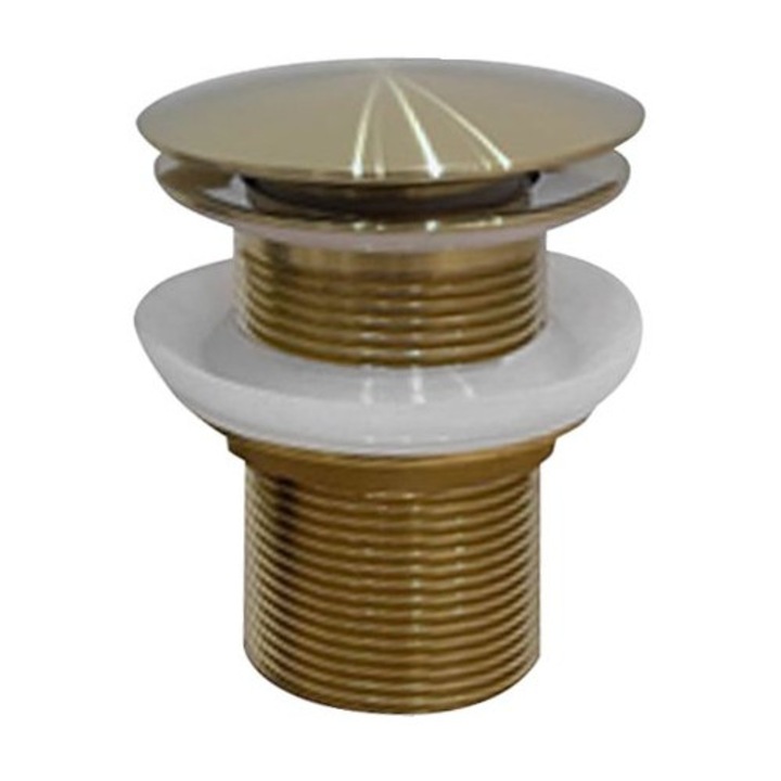 Сифон за мивка, Sapho, 5/4", клик-клак, златист