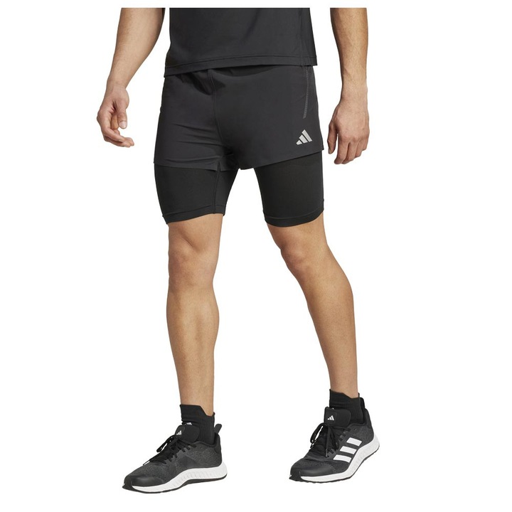 Pantaloni scurti sport barbati, Adidas Performance, poliester/elastan, negri