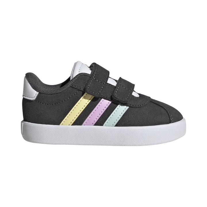 Pantofi copii, adidas, VL Court 3.0 CF I, curele reglabile, partea superioara sintetica, negru, 22 EU