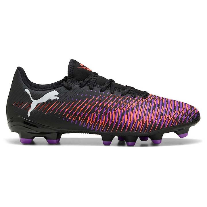 Ghete de fotbal Puma Future 8 Play FG/AG, roz/negru, talpa cu crampoane TPU, pentru iarba naturala si gazon artificial, 45 EU