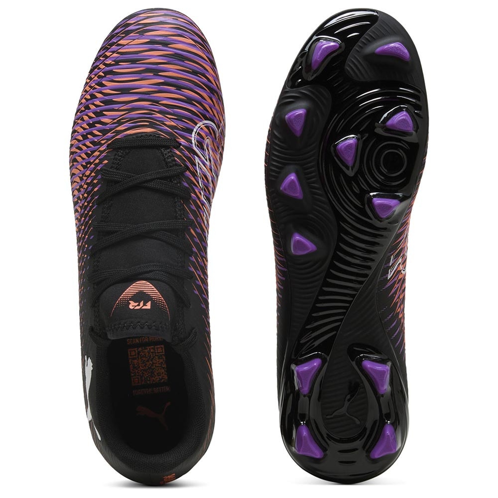 Ghete de fotbal Puma Future 8 Play FG/AG, roz/negru, talpa cu crampoane ...