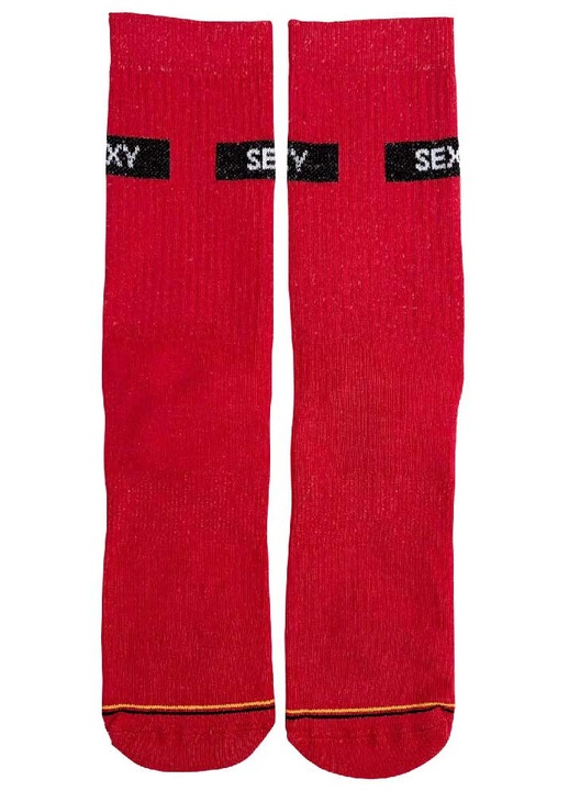 Sosete barbati, BEE UNUSUAL Kaltses Street Sugar "SEXY", rosu, bumbac/poliamida, 36-40 EU