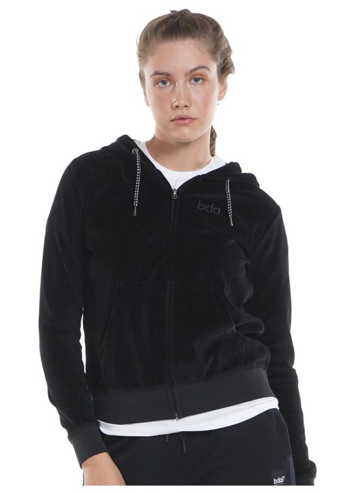 Geaca dama BODYACTION, catifea, gluga, neagra, bumbac, XS INTL