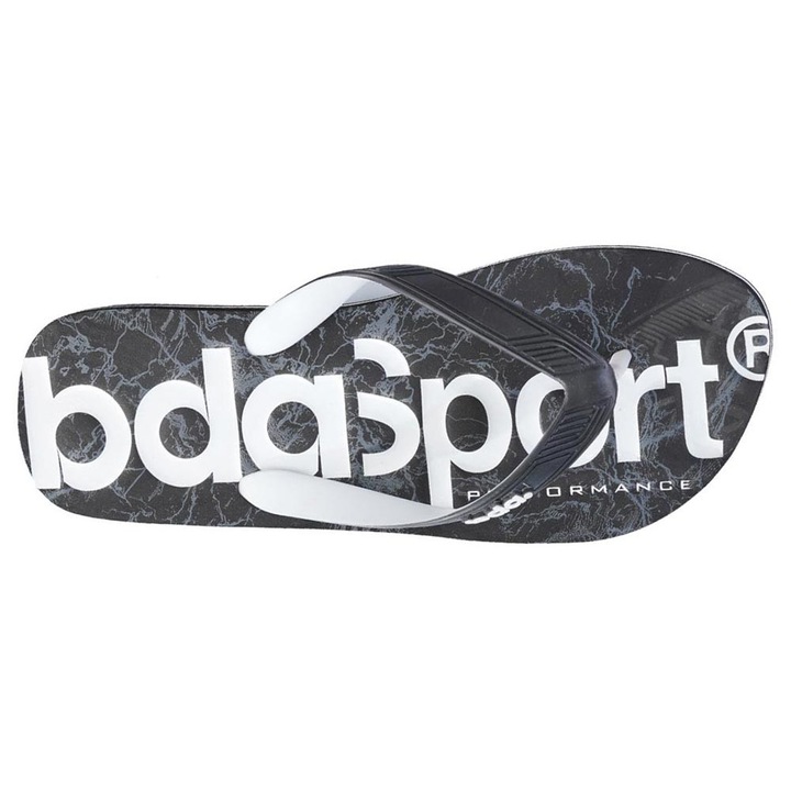 Slapi de plaja pentru barbati Bodyaction, polietilena, negru/alb, 41 EU