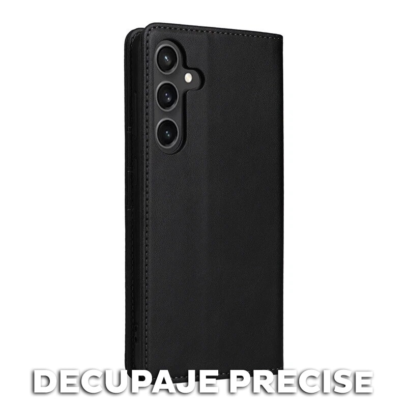 Husa pentru Samsung Galaxy A56 Daden® Flip Leather Deluxe, Antisoc, Inchidere magnetica, Buzunar card, Calitate Premium, Negru