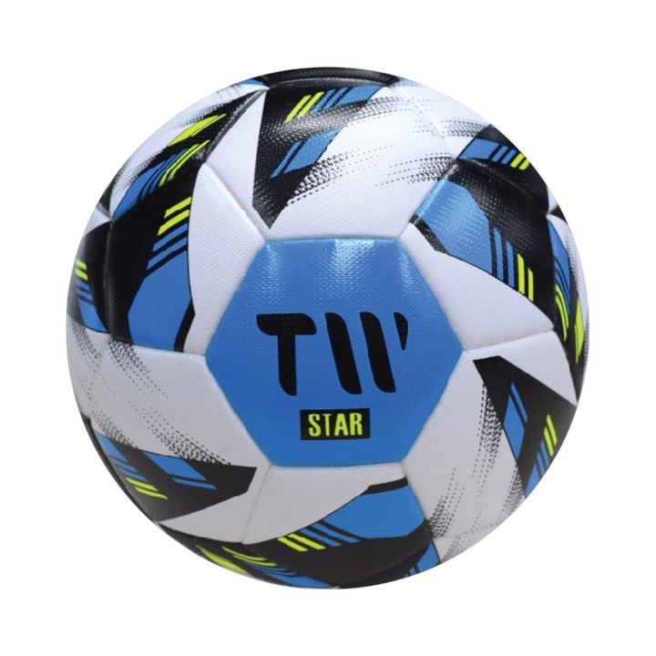 Minge fotbal plaja, TW, Poliuretan, 1.0mm, 68.0-70.0cm, 410-450gr, albastru/negru/alb