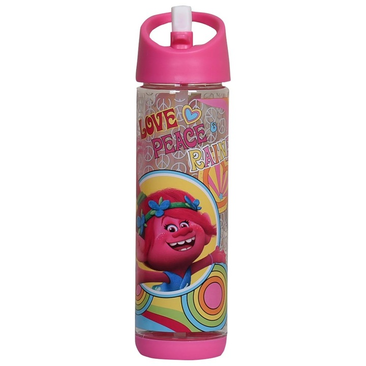 Sticla apa pentru copii Sunce Trolls 500ml roz
