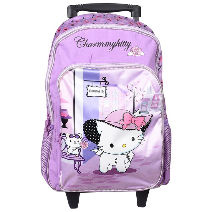 Ghiozdan troler scolar Sunce Charmmy Kitty, 16L, mov