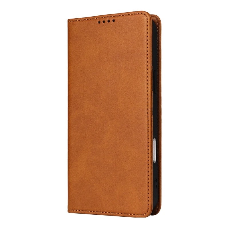 Husa pentru Samsung Galaxy A57 5G Daden® Flip Leather Deluxe, Antisoc, Inchidere magnetica, Buzunar card, Calitate Premium, Maro