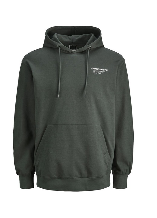 Hanorac barbati Jack & Jones, croiala regulata, gluga integrata, gri, poliester-bumbac, M INTL
