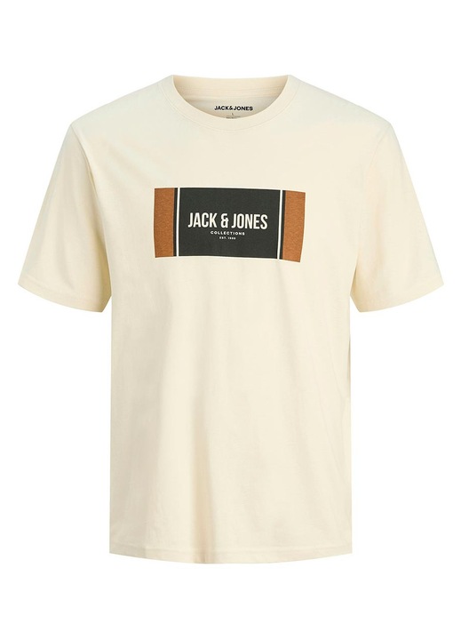 Tricou barbati, Jack & Jones, camasa cu maneca scurta, bej, bumbac, L INTL