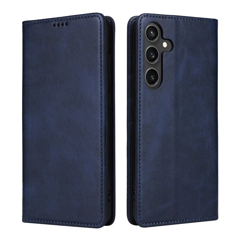 Husa pentru Samsung Galaxy A57 5G Daden® Flip Leather Deluxe, Antisoc, Inchidere magnetica, Buzunar card, Calitate Premium, Albastru
