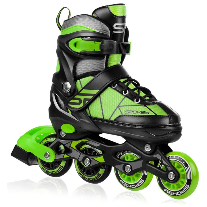 Role Spokey Keres, dimensiuni 29-33, roti PU 82A, rulmenti ABEC7, culoare multicolor