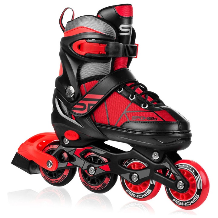 Role Spokey Keres, dimensiuni 29-33, roti PU 82A, rulmenti ABEC7, culoare multicolor