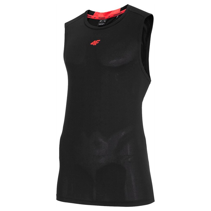 Maiou sport barbati 4F, negru, material usor, tehnologie 4FDry, 2XL INTL