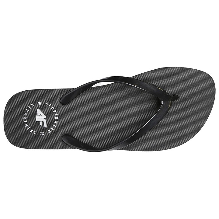 Slapi 4F pentru femei, design slip-on, talpa sintetica, negru