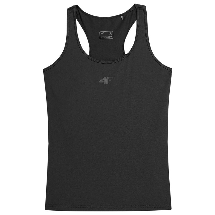 Maiou sport dama 4F, slim fit, uscare rapida, Negru