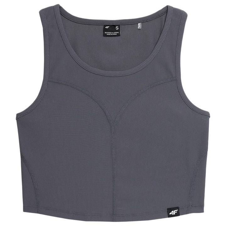 Дамска спортна тениска 4F, вталена, сива, полиамид, XL INTL
