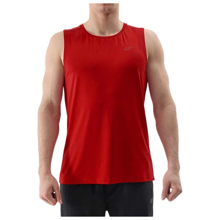 Maiou sport barbati 4F, rosu, poliester, decolteu rotund