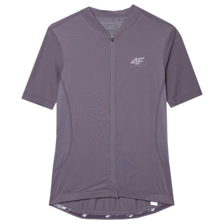 Tricou sport dama 4F, scurt, cu buzunare, gri, poliester-elastan, S INTL